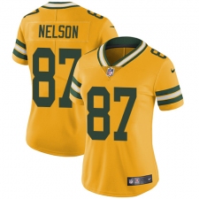 Women's Nike Green Bay Packers #87 Jordy Nelson Limited Gold Rush Vapor Untouchable NFL Jersey