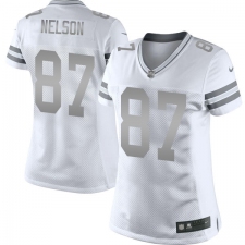 Women's Nike Green Bay Packers #87 Jordy Nelson Limited White Platinum NFL Jersey