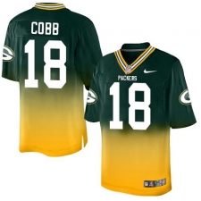 Men's Nike Green Bay Packers #18 Randall Cobb Elite Green/Gold Fadeaway NFL Jersey