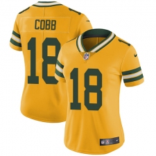 Women's Nike Green Bay Packers #18 Randall Cobb Limited Gold Rush Vapor Untouchable NFL Jersey