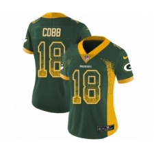 Women's Nike Green Bay Packers #18 Randall Cobb Limited Green Rush Drift Fashion NFL Jersey