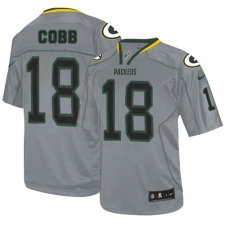 Youth Nike Green Bay Packers #18 Randall Cobb Elite Lights Out Grey NFL Jersey