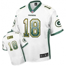 Youth Nike Green Bay Packers #18 Randall Cobb Elite White Drift Fashion NFL Jersey
