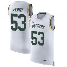Men's Nike Green Bay Packers #53 Nick Perry Limited White Rush Player Name & Number Tank Top NFL Jersey