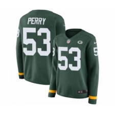 Women's Nike Green Bay Packers #53 Nick Perry Limited Green Therma Long Sleeve NFL Jersey