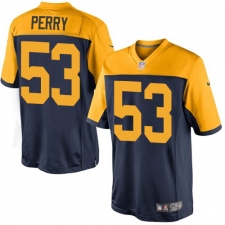 Youth Nike Green Bay Packers #53 Nick Perry Elite Navy Blue Alternate NFL Jersey