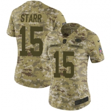 Women's Nike Green Bay Packers #15 Bart Starr Limited Camo 2018 Salute to Service NFL Jersey