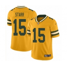 Youth Green Bay Packers #15 Bart Starr Limited Gold Inverted Legend Football Jersey