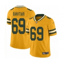 Men's Green Bay Packers #69 David Bakhtiari Limited Gold Inverted Legend Football Jersey
