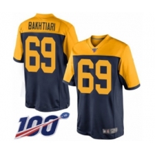 Men's Green Bay Packers #69 David Bakhtiari Limited Navy Blue Alternate 100th Season Football Jersey
