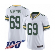 Men's Green Bay Packers #69 David Bakhtiari White Vapor Untouchable Limited Player 100th Season Football Jersey