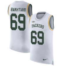 Men's Nike Green Bay Packers #69 David Bakhtiari Limited White Rush Player Name & Number Tank Top NFL Jersey