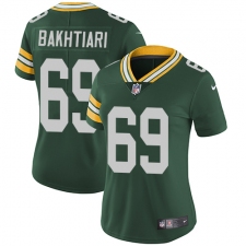 Women's Nike Green Bay Packers #69 David Bakhtiari Elite Green Team Color NFL Jersey