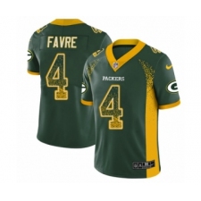 Men's Nike Green Bay Packers #4 Brett Favre Limited Green Rush Drift Fashion NFL Jersey