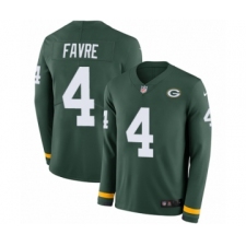 Men's Nike Green Bay Packers #4 Brett Favre Limited Green Therma Long Sleeve NFL Jersey