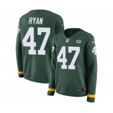 Women's Nike Green Bay Packers #47 Jake Ryan Limited Green Therma Long Sleeve NFL Jersey
