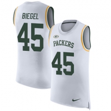 Men's Nike Green Bay Packers #45 Vince Biegel Limited White Rush Player Name & Number Tank Top NFL Jersey