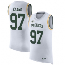Men's Nike Green Bay Packers #97 Kenny Clark Limited White Rush Player Name & Number Tank Top NFL Jersey