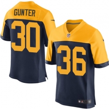 Men's Nike Green Bay Packers #36 LaDarius Gunter Elite Navy Blue Alternate NFL Jersey