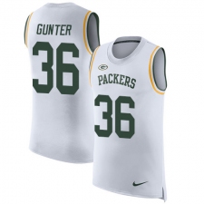 Men's Nike Green Bay Packers #36 LaDarius Gunter Limited White Rush Player Name & Number Tank Top NFL Jersey