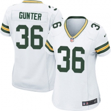 Women's Nike Green Bay Packers #36 LaDarius Gunter Game White NFL Jersey