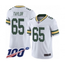 Men's Green Bay Packers #65 Lane Taylor White Vapor Untouchable Limited Player 100th Season Football Jersey