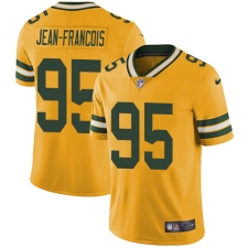 Men's Nike Green Bay Packers #95 Ricky Jean-Francois Elite Gold Rush Vapor Untouchable NFL Jersey