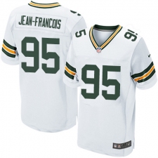Men's Nike Green Bay Packers #95 Ricky Jean-Francois Elite White NFL Jersey