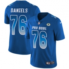 Women's Nike Green Bay Packers #76 Mike Daniels Limited Royal Blue 2018 Pro Bowl NFL Jersey