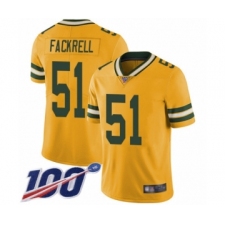 Youth Green Bay Packers #51 Kyler Fackrell Limited Gold Rush Vapor Untouchable 100th Season Football Jersey