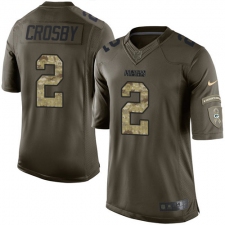 Men's Nike Green Bay Packers #2 Mason Crosby Elite Green Salute to Service NFL Jersey