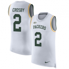 Men's Nike Green Bay Packers #2 Mason Crosby Limited White Rush Player Name & Number Tank Top NFL Jersey