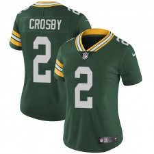 Women's Nike Green Bay Packers #2 Mason Crosby Elite Green Team Color NFL Jersey