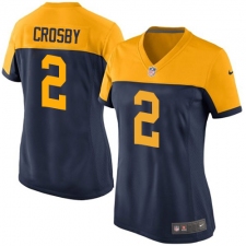 Women's Nike Green Bay Packers #2 Mason Crosby Elite Navy Blue Alternate NFL Jersey
