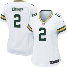 Women's Nike Green Bay Packers #2 Mason Crosby Game White NFL Jersey