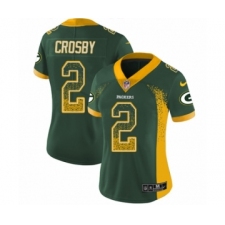 Women's Nike Green Bay Packers #2 Mason Crosby Limited Green Rush Drift Fashion NFL Jersey