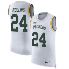 Men's Nike Green Bay Packers #24 Quinten Rollins Limited White Rush Player Name & Number Tank Top NFL Jersey