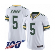 Men's Green Bay Packers #5 Paul Hornung White Vapor Untouchable Limited Player 100th Season Football Jersey