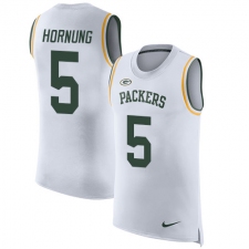 Men's Nike Green Bay Packers #5 Paul Hornung Limited White Rush Player Name & Number Tank Top NFL Jersey