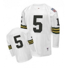 Mitchell and Ness Green Bay Packers #5 Paul Hornung Authentic White Throwback NFL Jersey