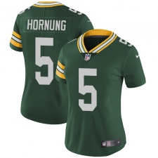 Women's Nike Green Bay Packers #5 Paul Hornung Elite Green Team Color NFL Jersey