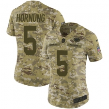 Women's Nike Green Bay Packers #5 Paul Hornung Limited Camo 2018 Salute to Service NFL Jersey