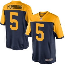 Youth Nike Green Bay Packers #5 Paul Hornung Elite Navy Blue Alternate NFL Jersey