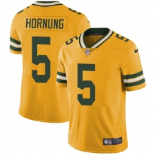 Youth Nike Green Bay Packers #5 Paul Hornung Limited Gold Rush Vapor Untouchable NFL Jersey