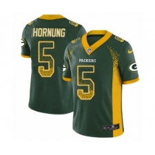 Youth Nike Green Bay Packers #5 Paul Hornung Limited Green Rush Drift Fashion NFL Jersey