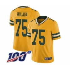 Men's Green Bay Packers #75 Bryan Bulaga Limited Gold Rush Vapor Untouchable 100th Season Football Jersey