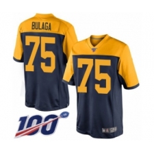 Men's Green Bay Packers #75 Bryan Bulaga Limited Navy Blue Alternate 100th Season Football Jersey