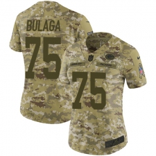 Women's Nike Green Bay Packers #75 Bryan Bulaga Limited Camo 2018 Salute to Service NFL Jersey