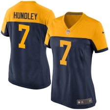 Women's Nike Green Bay Packers #7 Brett Hundley Elite Navy Blue Alternate NFL Jersey