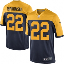 Men's Nike Green Bay Packers #22 Aaron Ripkowski Game Navy Blue Alternate NFL Jersey